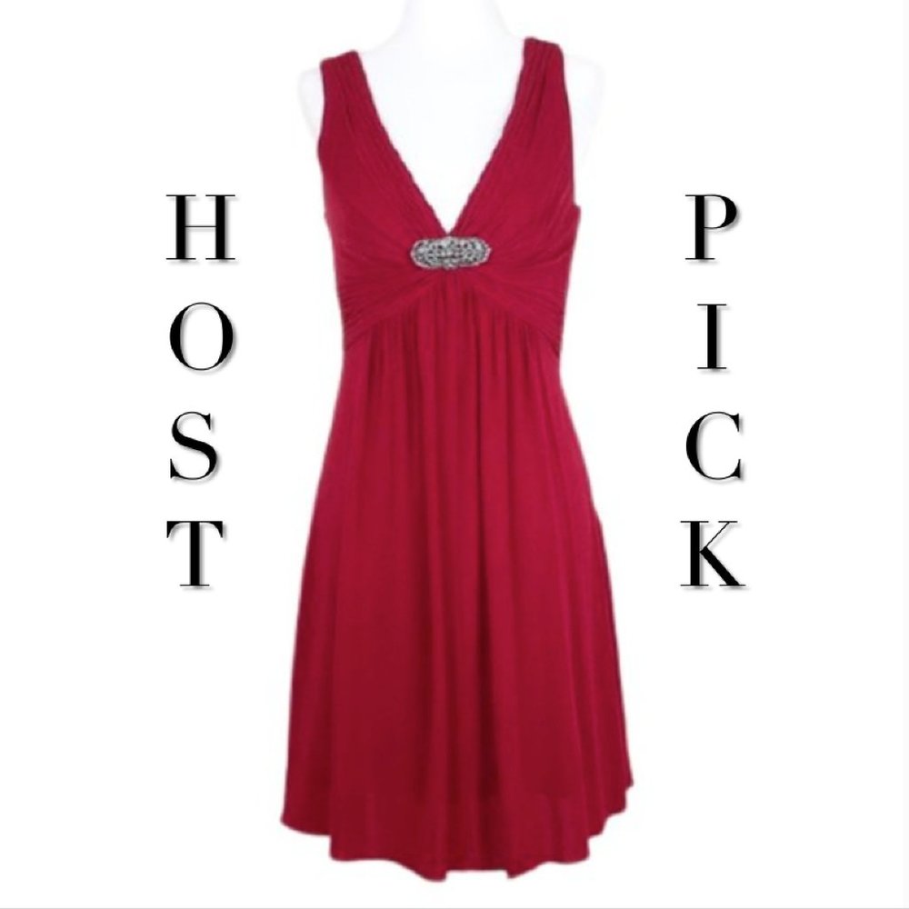🎉HP🎉BCBG MaxAzria Fit & Flare Cocktail Dress Red XS